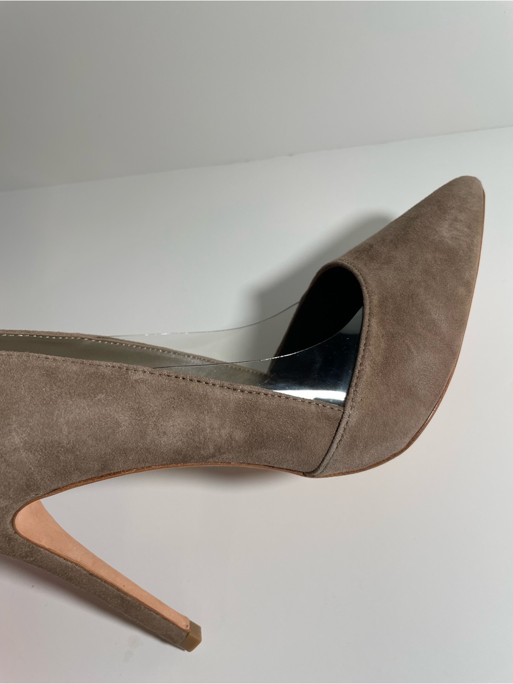 MARCIANO Leather Taupe Suede Pumps - Picture 9 of 16